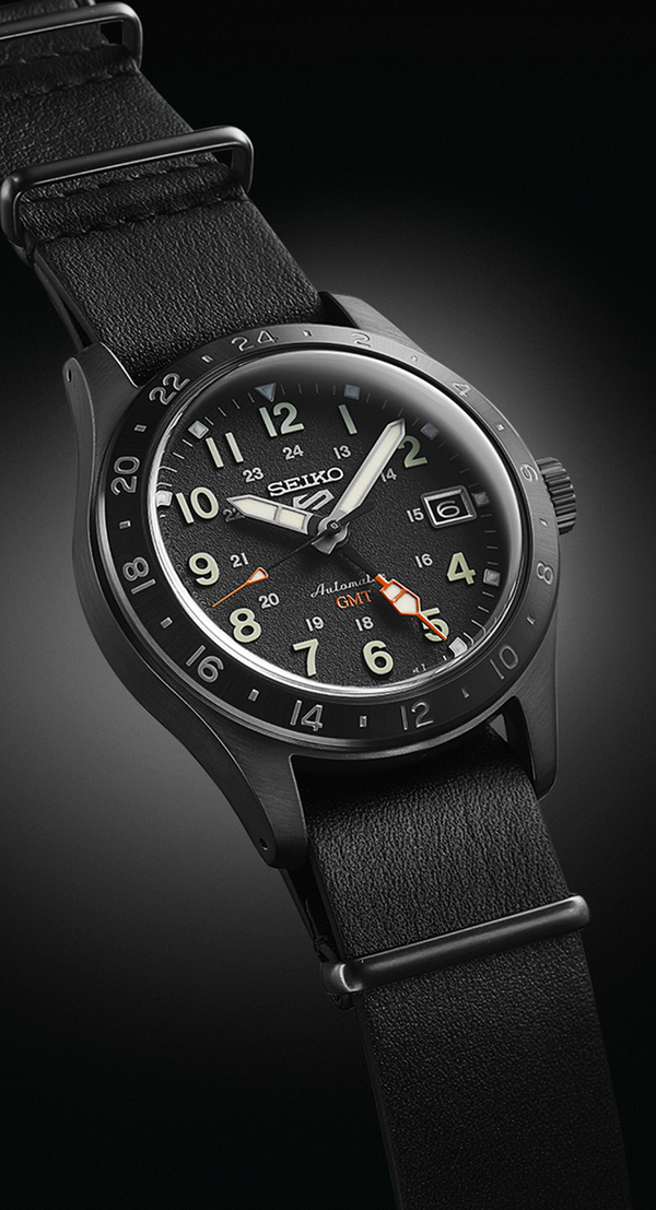 Seiko All Black GMT Field Sports Men's Watch SSK025