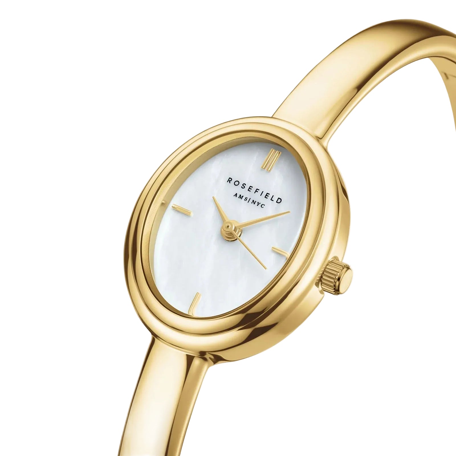 Rosefield Bangle S Gold White Mother of Pearl Dial STWGSG-ST04