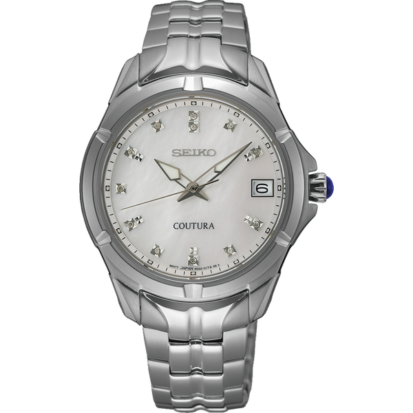 Seiko Coutura Analogue Mother of Pearl Dial Stainless Steel Watch SUR593P