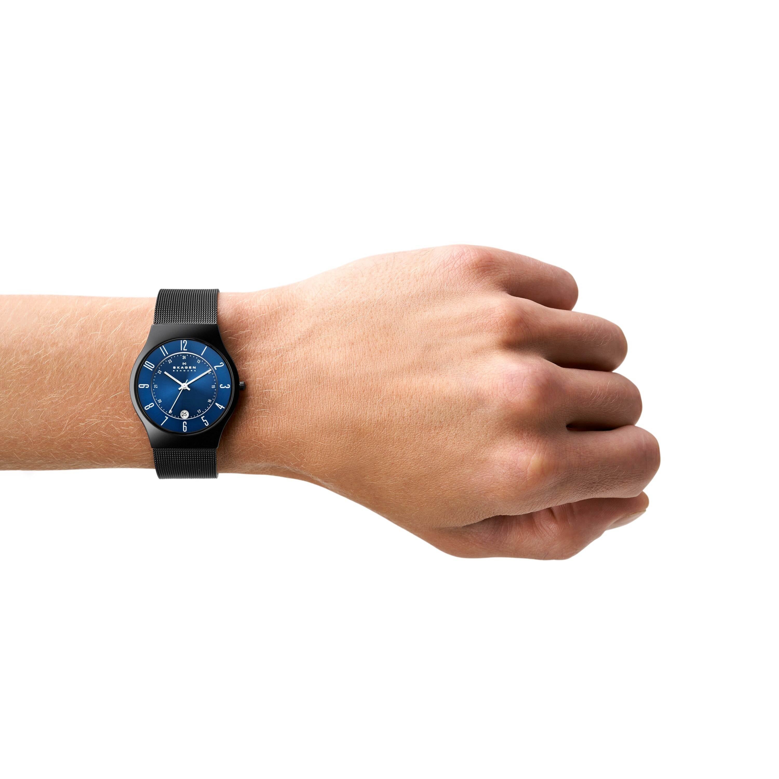 Skagen Royal Blue Dial And Black Signature Skagen Band T233Xltmn - Mens Watch