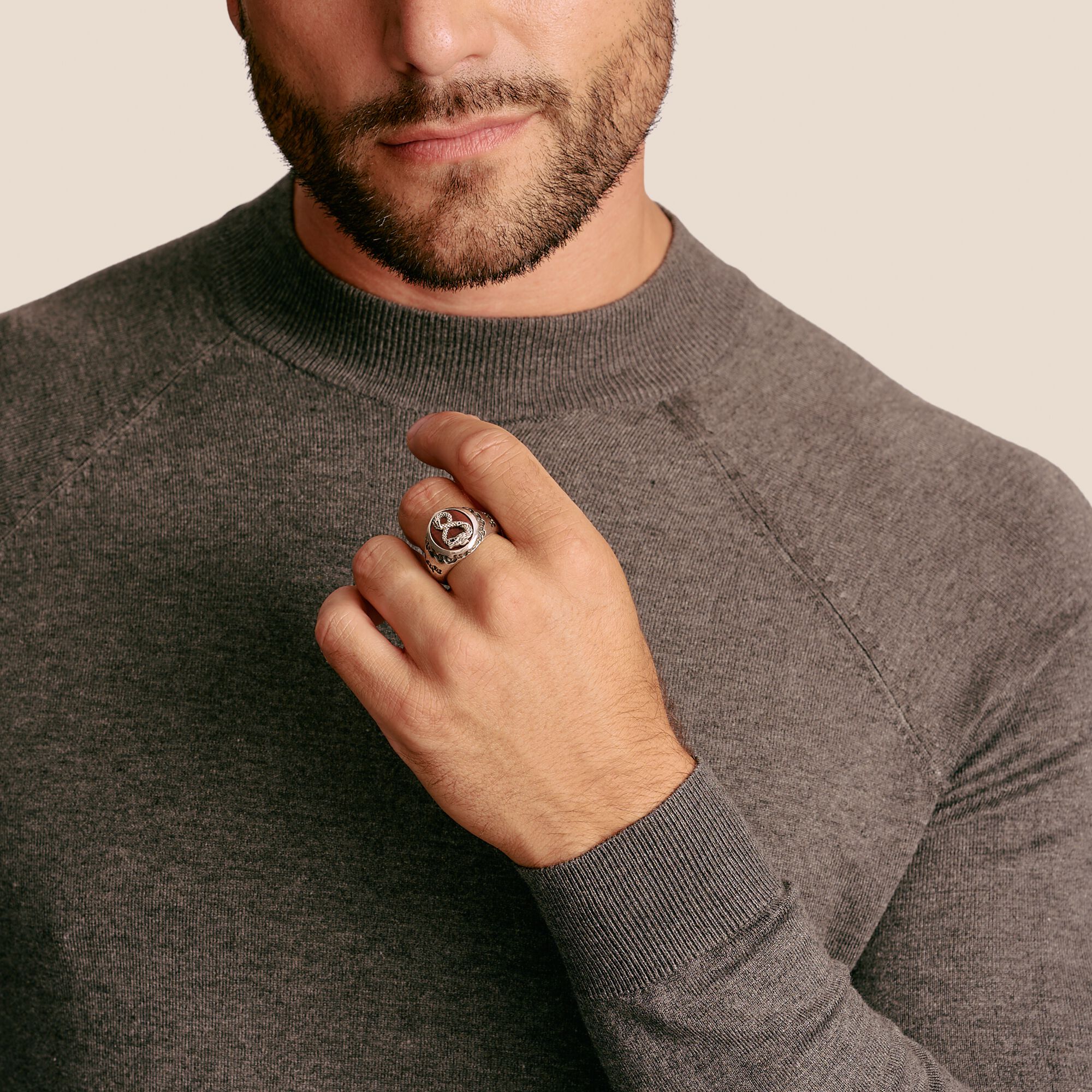 THOMAS SABO Signet Ring Dragon Red Tigerâs Eye