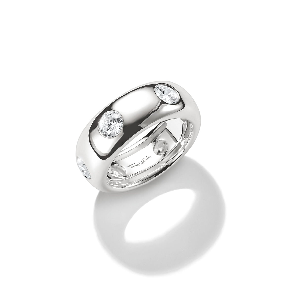 THOMAS SABO Band Ring with White Zirconia Stones