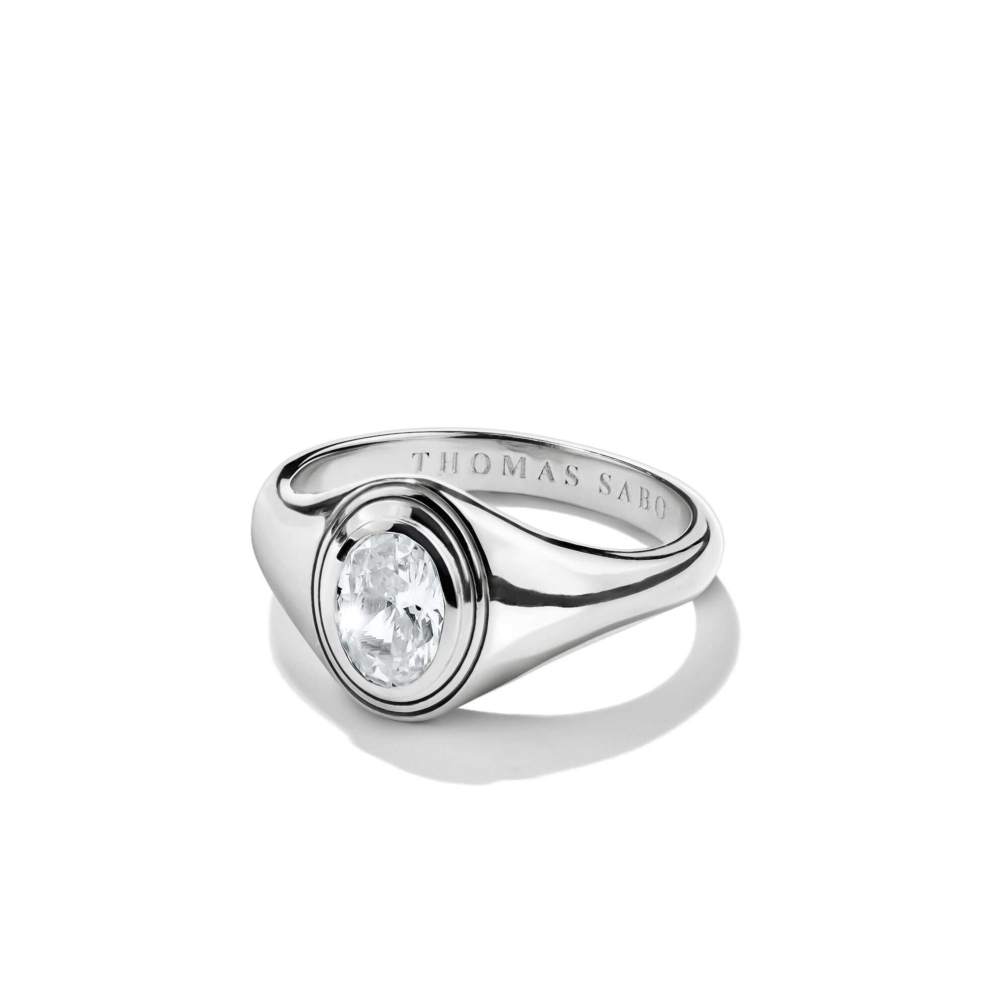 THOMAS SABO Ring with Oval White Zirconia Stone Silver