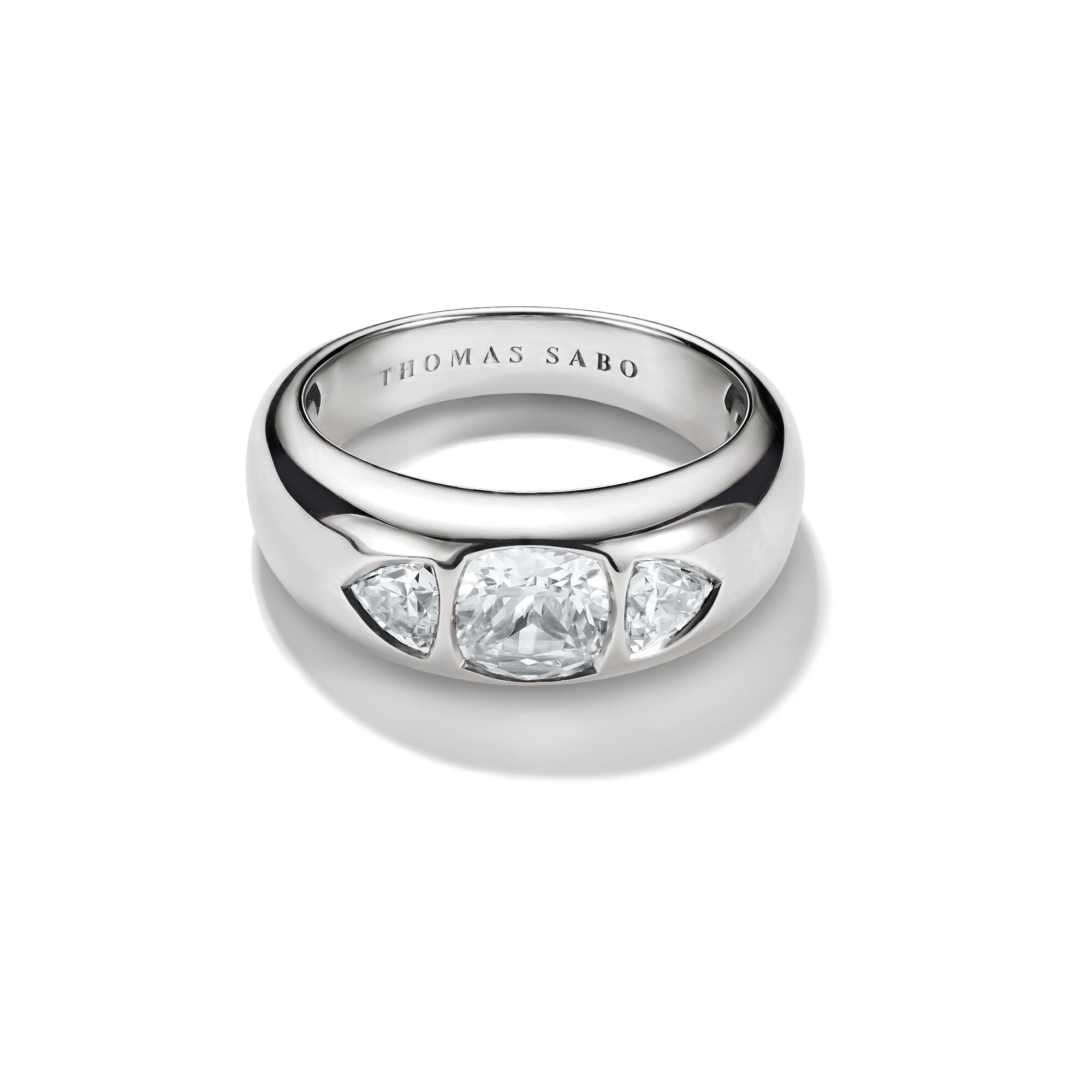 THOMAS SABO Ring with with faceted White Zirconia Stones Silver