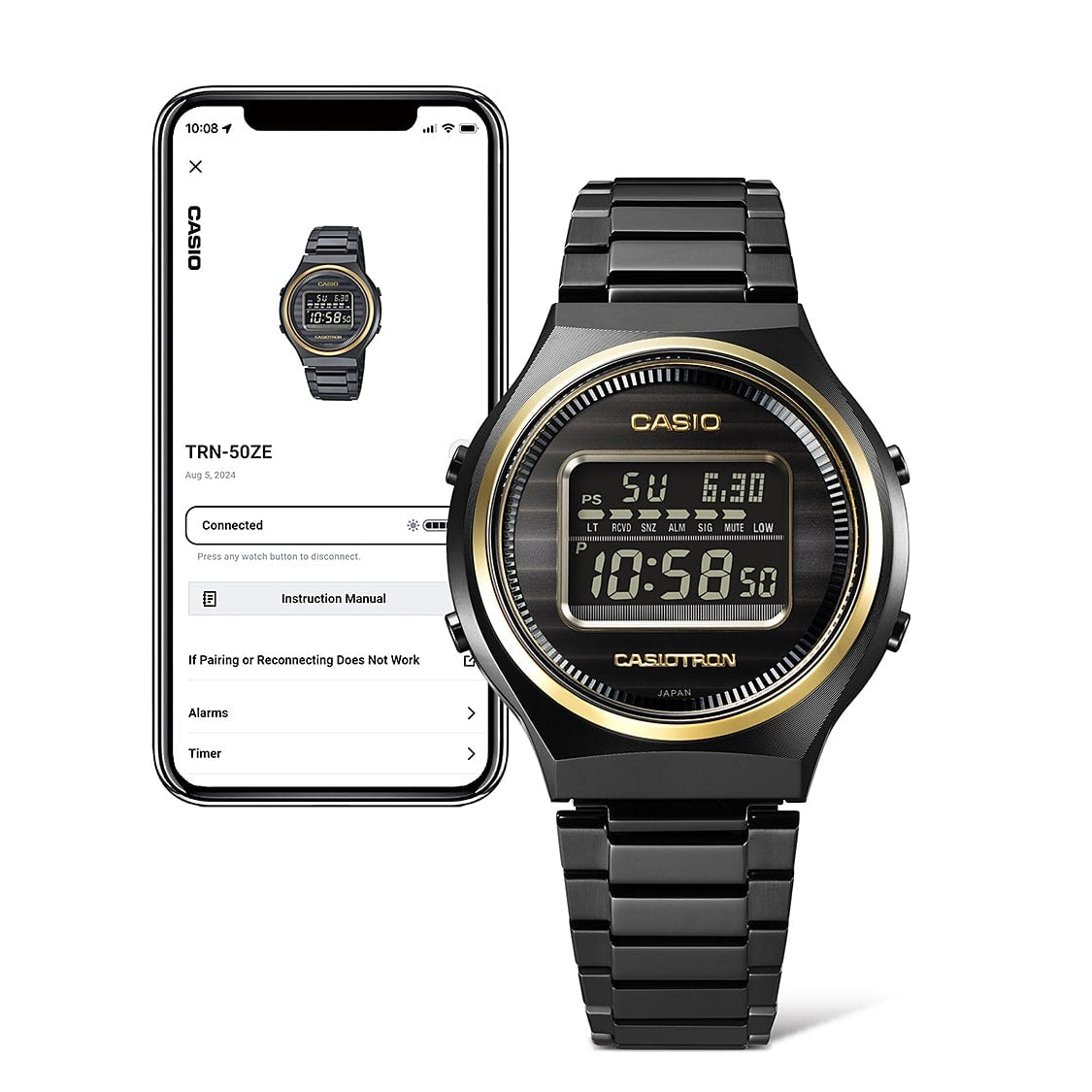 Casio Casiotron Black Watch TRN50ZE-1A | Watch Direct