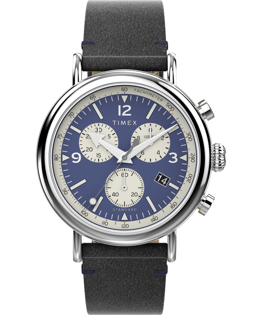 Timex Standard Chronograph 41mm Eco-Friendly Leather Strap Watch TW2V71100
