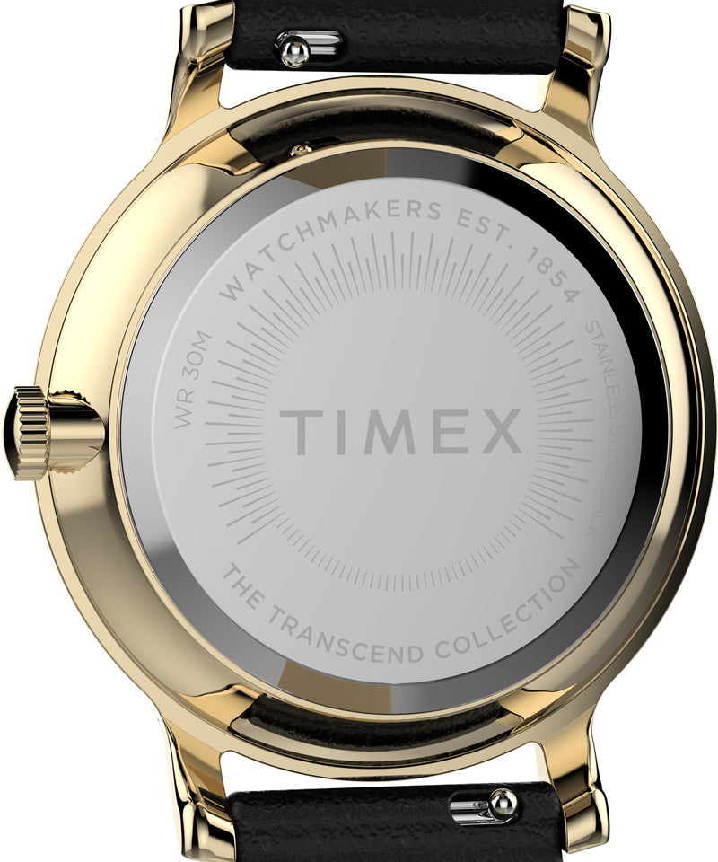 Timex Transcend 34mm Leather Black Dial Watch TW2V92600