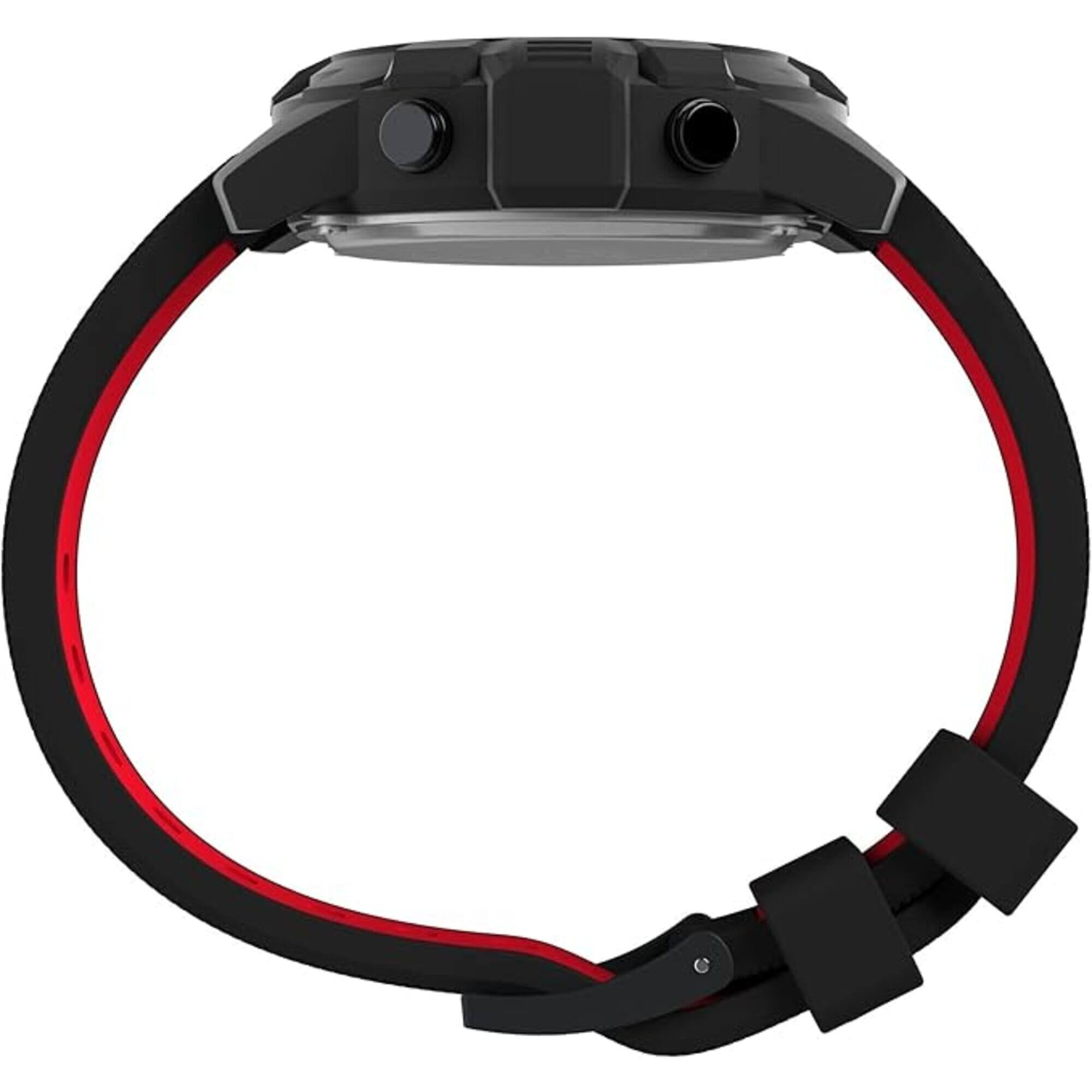 Timex UFC Fanatic 43mm Black Red Silicone Men's Digital Watch TW2V98000 - Side View