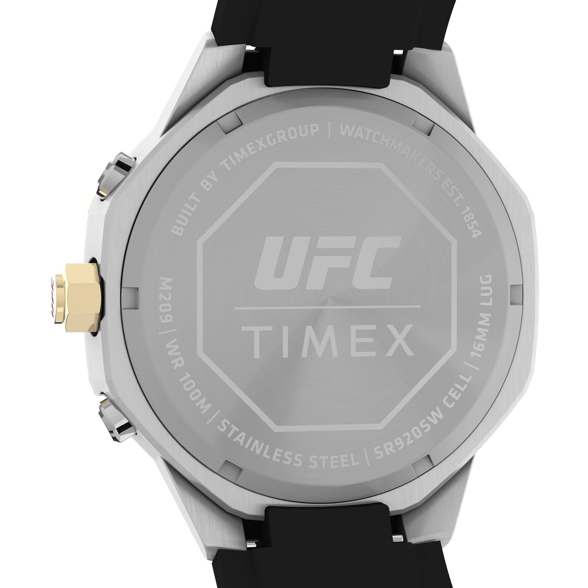 Timex UFC King 45mm Gold-Tone Black Silicone Men's Watch TW2V99200 - Detail View