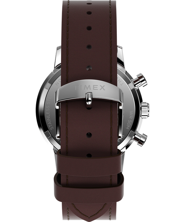 Timex Marlin Chronograph Tachymeter 40mm Leather Strap Watch TW2W10200