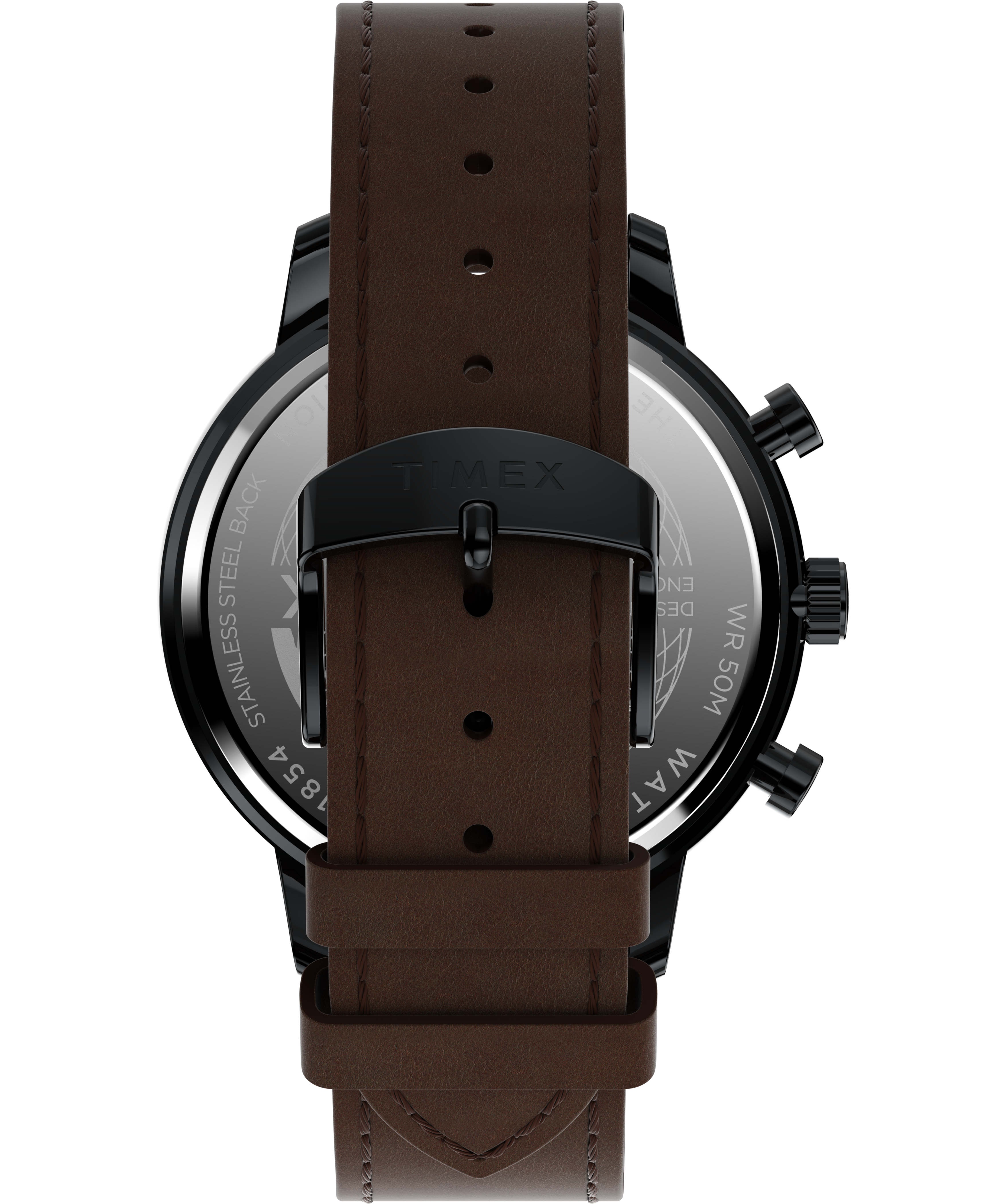 Timex Chicago 45mm Leather Black Dial Watch TW2W13200