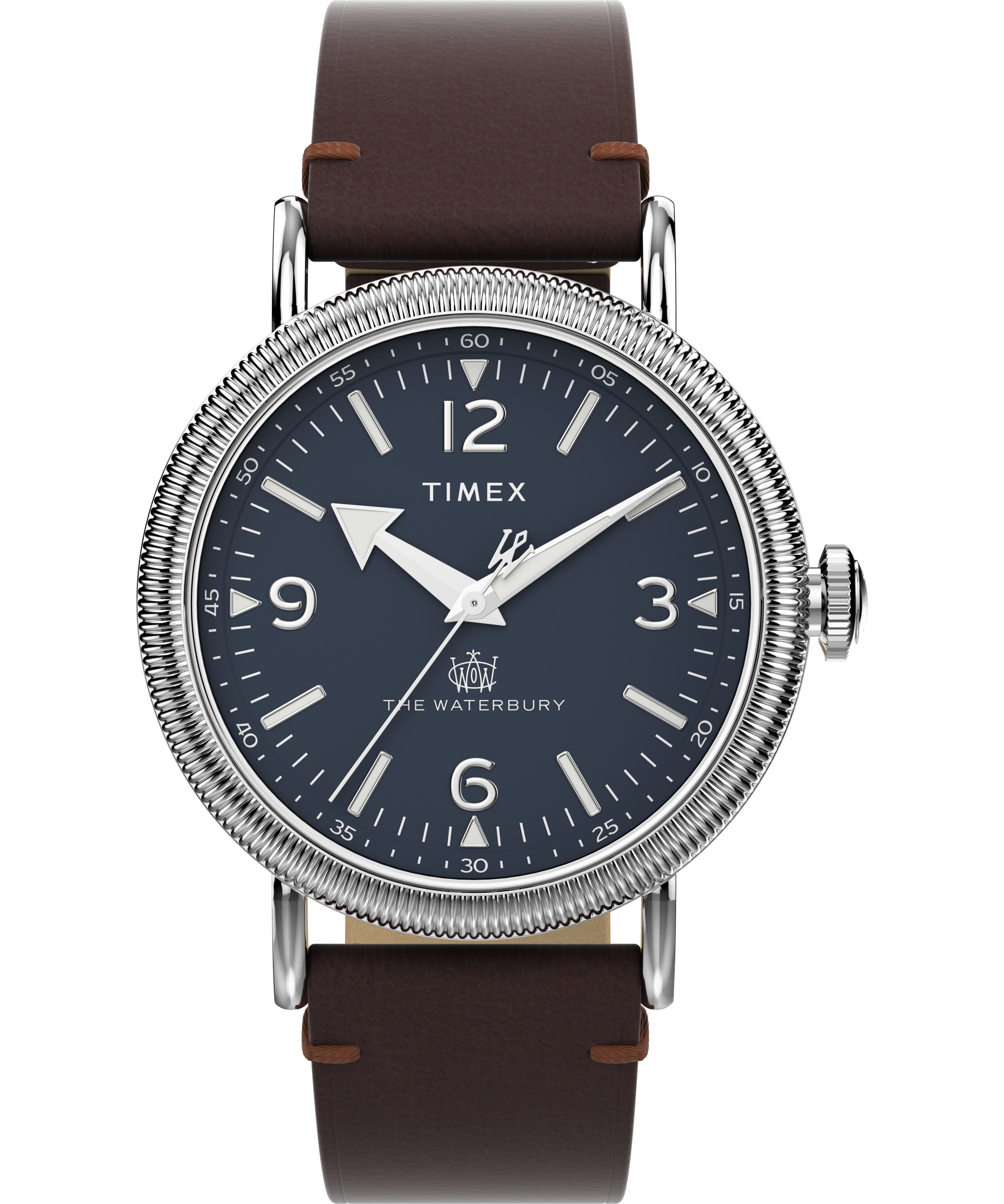 Timex Waterbury 40mm Leather Blue Dial Watch TW2W20400