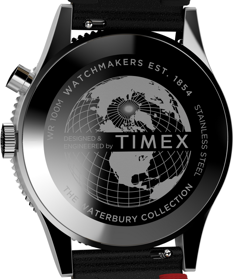 Timex Waterburry 39mm Leather Black Dial Watch TW2W22800