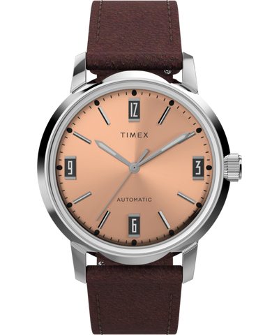 Timex Marlin Automatic 40mm Leather Strap Watch TW2W33800