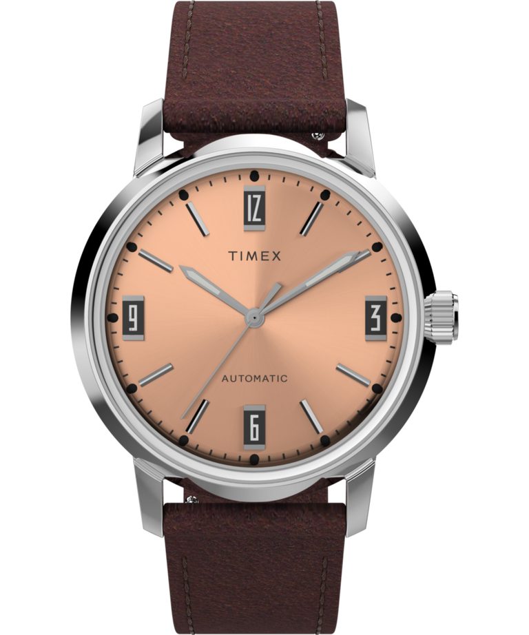 Timex Marlin Automatic 40mm Leather Strap Watch TW2W33800