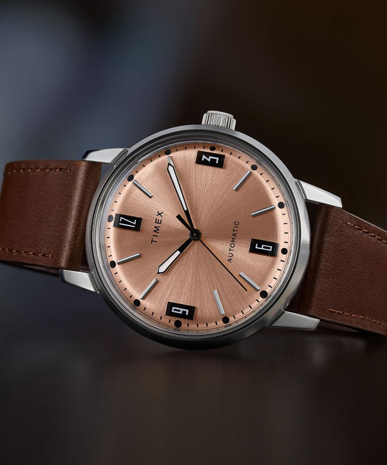 Timex Marlin Automatic 40mm Leather Strap Watch TW2W33800