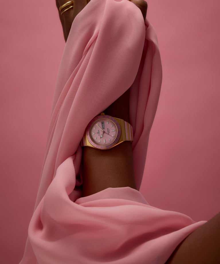 Timex Q Time 36mm Pink Stainless Steel Expansion Band Women's Watch TW2W87600