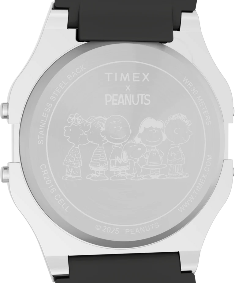 Timex x Peanuts® T80 Digital Stainless Steel Rubber Band Watch TW2W90100