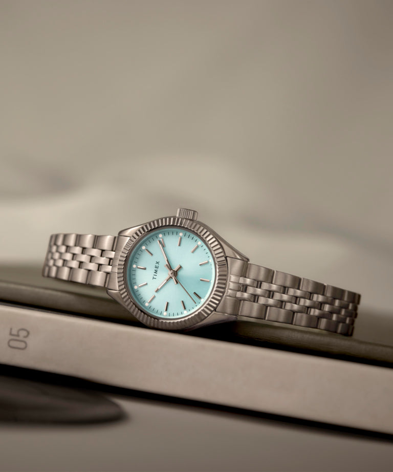 Timex Legacy Mini Blue Dial Silver Stainless Steel Quartz Watch TW2W90700