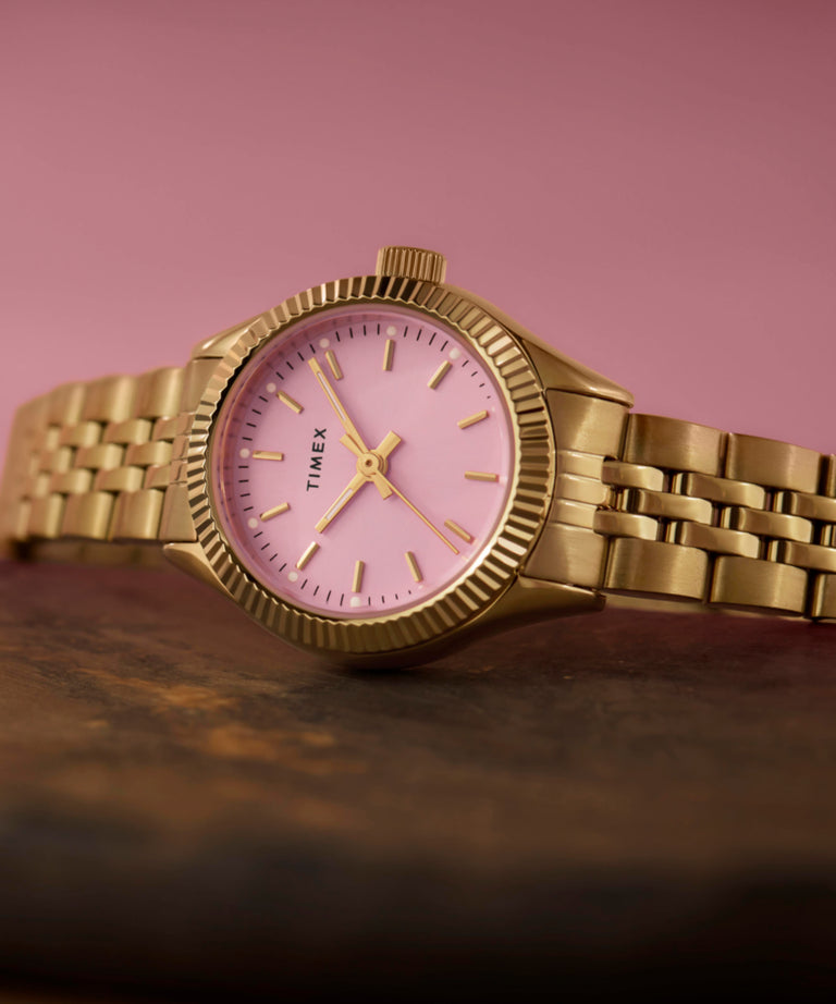 Timex Legacy Mini Pink Dial Gold Stainless Steel Quartz Watch TW2W90800