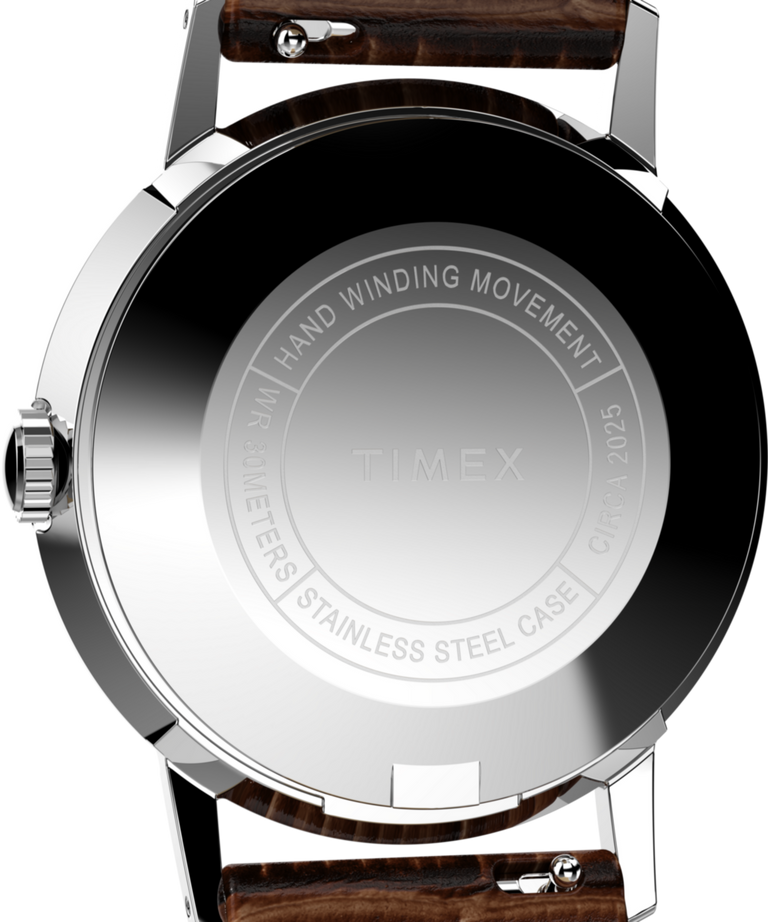 Timex Marlin Hand-Wound Brown Dial 34mm Leather Strap Watch TW2W93300