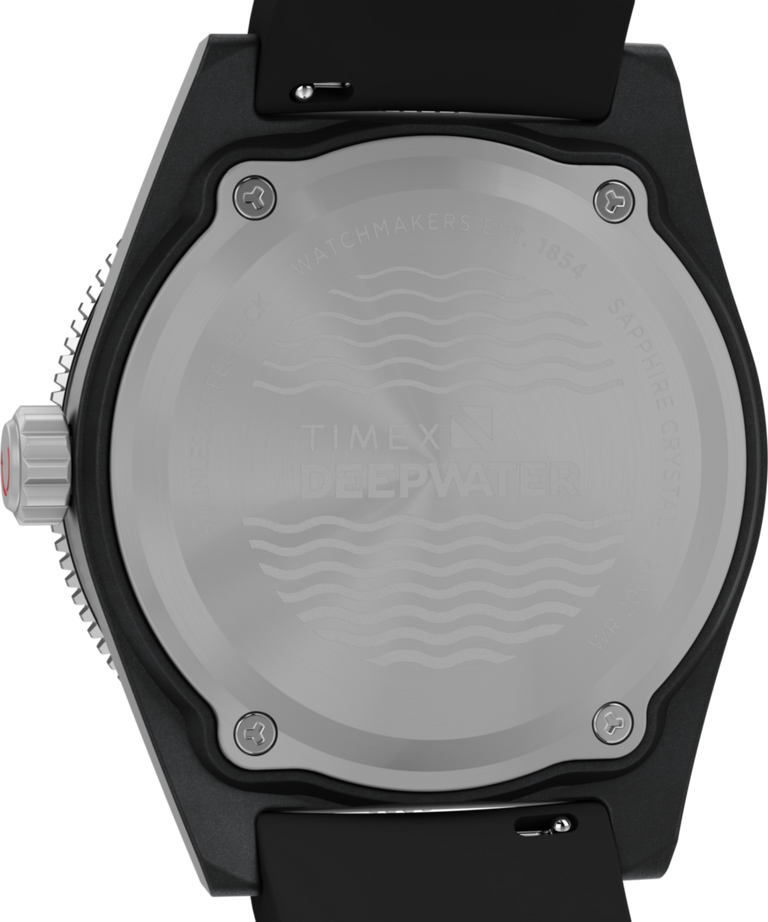 Timex Deepwater Reef 200 XCF 43mm Black Rubber Strap Watch TW2Y02200