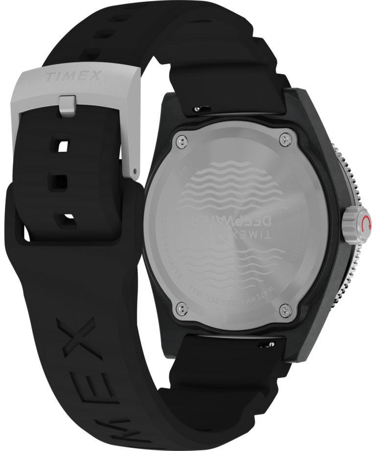 Timex Deepwater Reef 200 XCF 43mm Black Rubber Strap Watch TW2Y02200