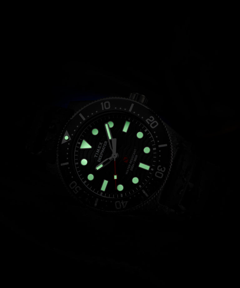 Timex Deepwater Reef 200 XCF 43mm Black Rubber Strap Watch TW2Y02200
