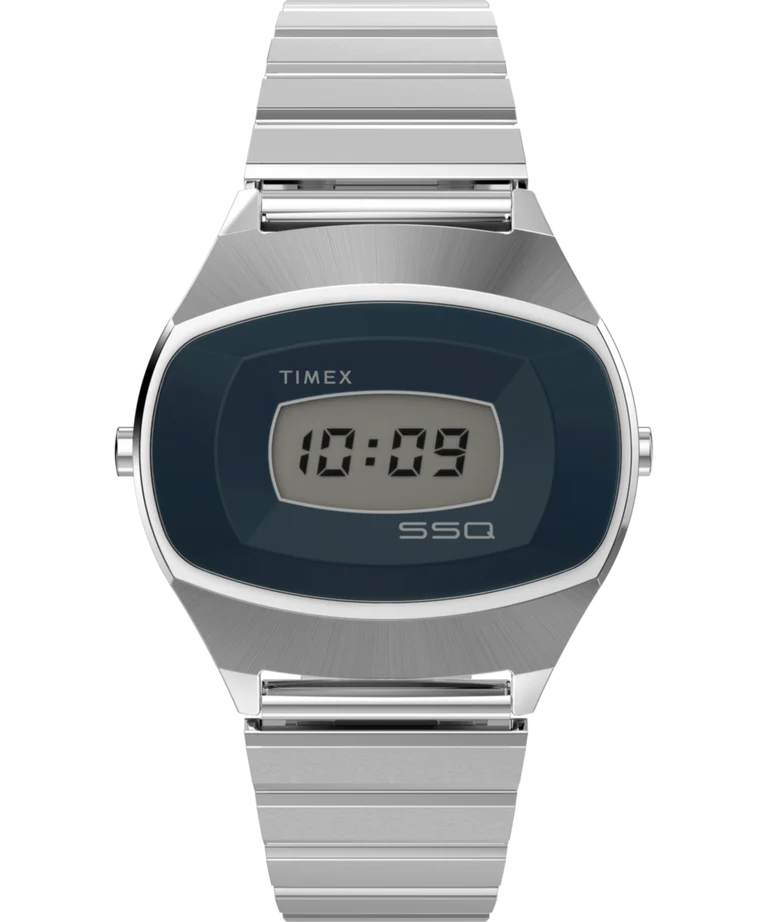 Q Timex® 1975 SSQ Digital Reissue Stainless Steel TW2Y06100
