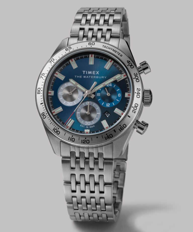 Timex Waterbury Chronograph Stainless Steel Watch TW2Y18500