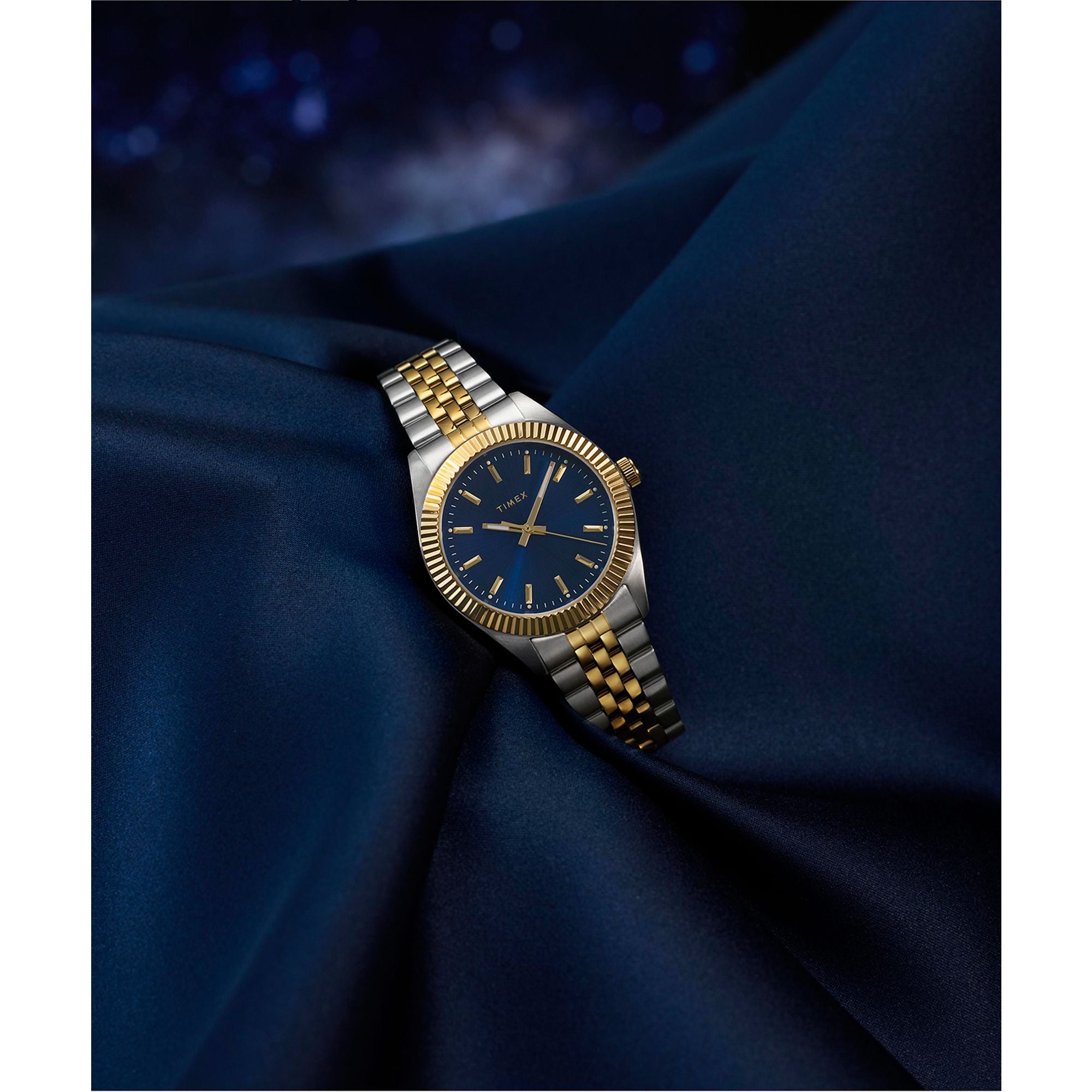 Timex Legacy 36mm Two-tone Case and Bracelet with Blue Dial TW2Y20200