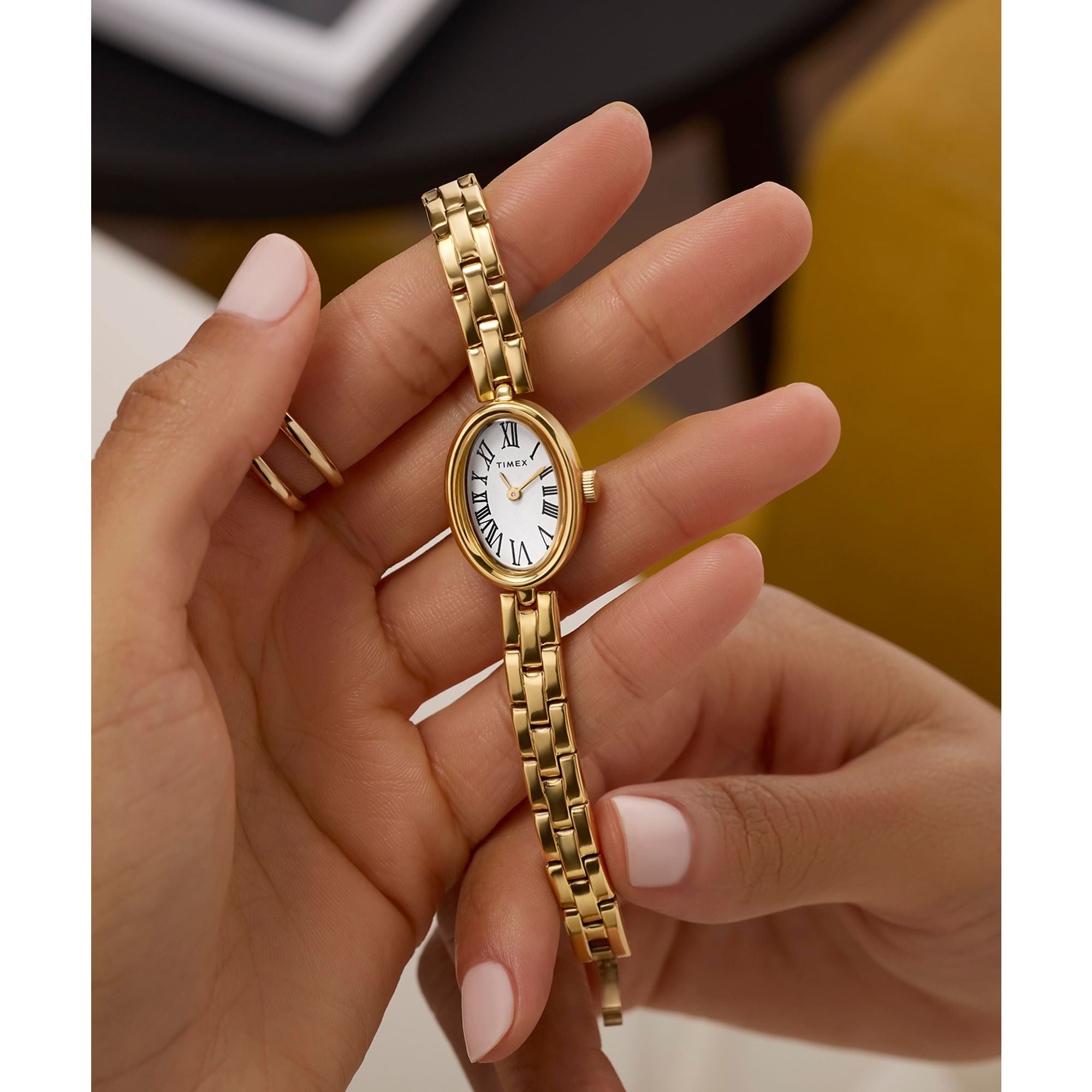 Timex Cavatina Gold Case White Dial Women's Watch TW2Y26700