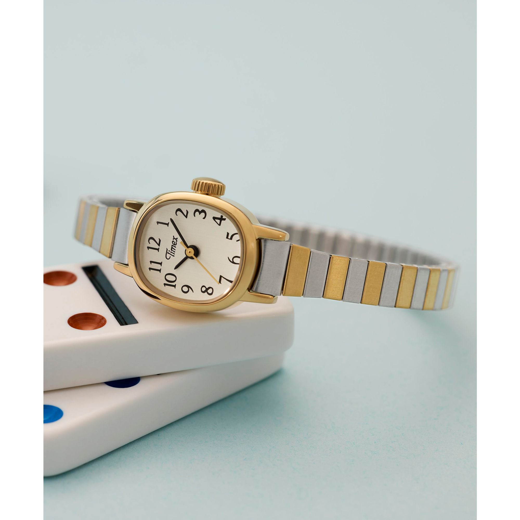 Timex Cavatina Retro Mini Two Toned White Dial Women's Watch TW2Y66900