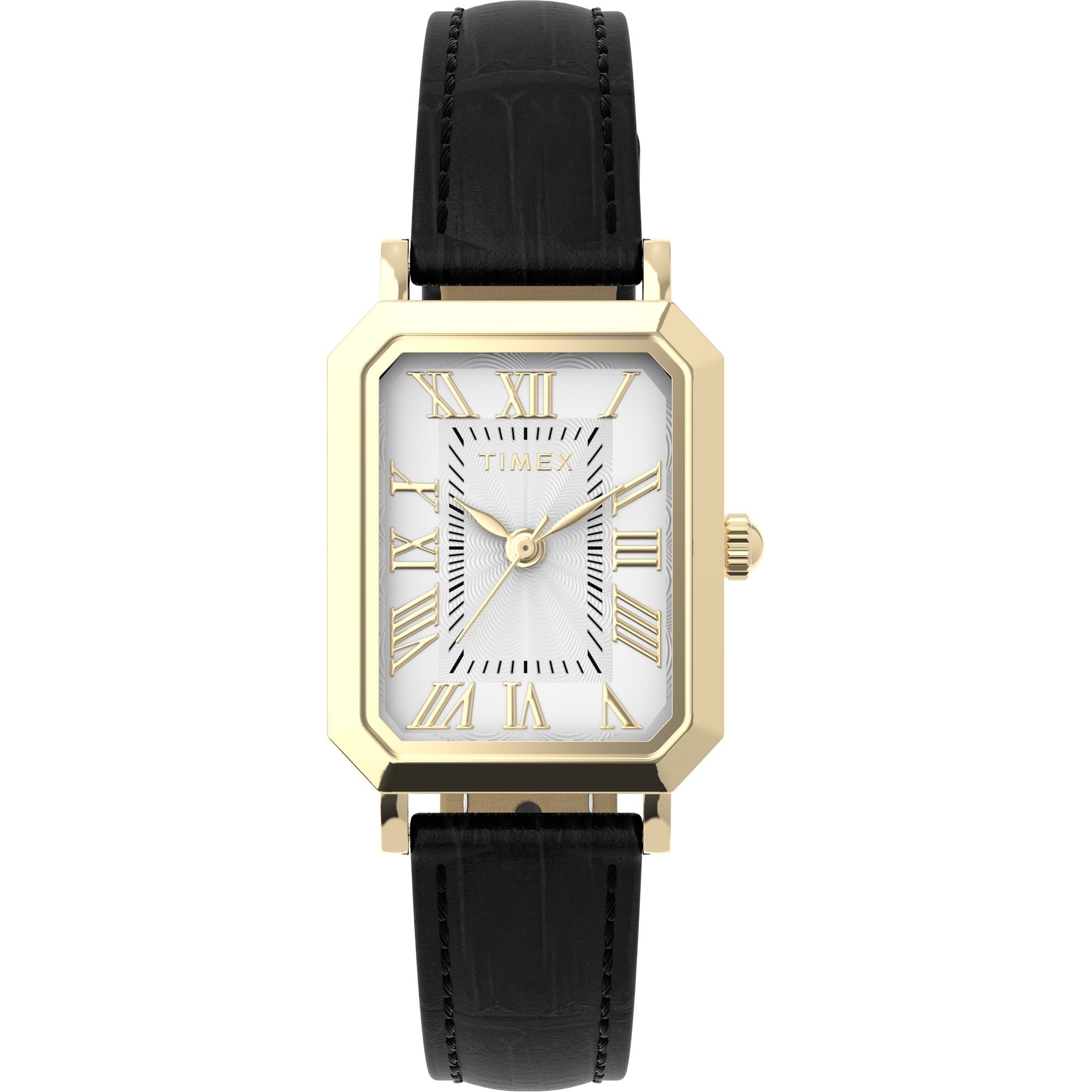 Timex Vivienne Trend Gold Case Black Leather Band Women's Watch TW2Y71900