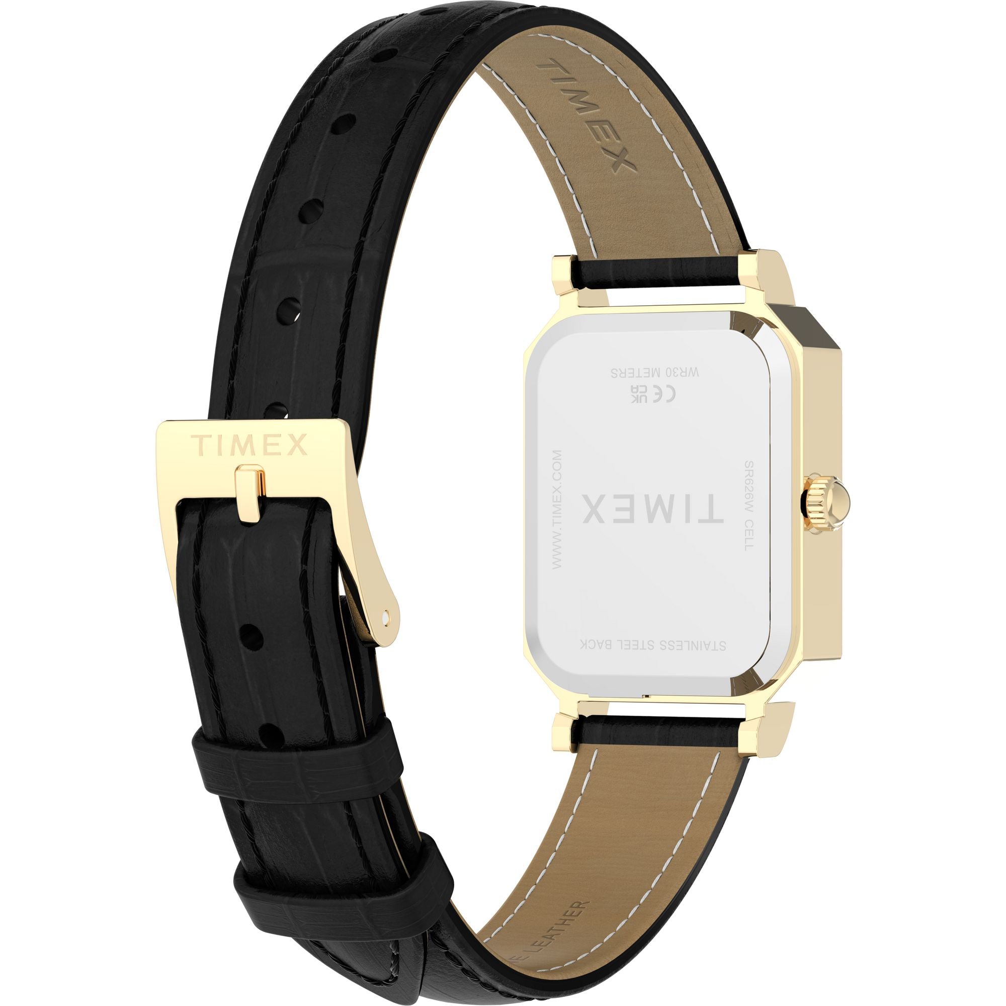 Timex Vivienne Trend Gold Case Black Leather Band Women's Watch TW2Y71900