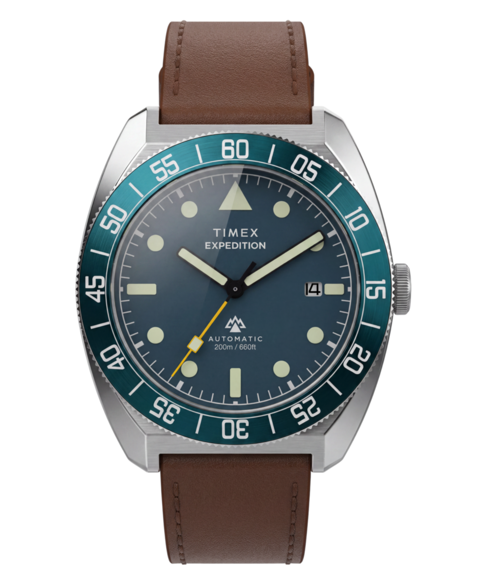 Timex Expedition Pioneer, Blue dial, Brown leather band