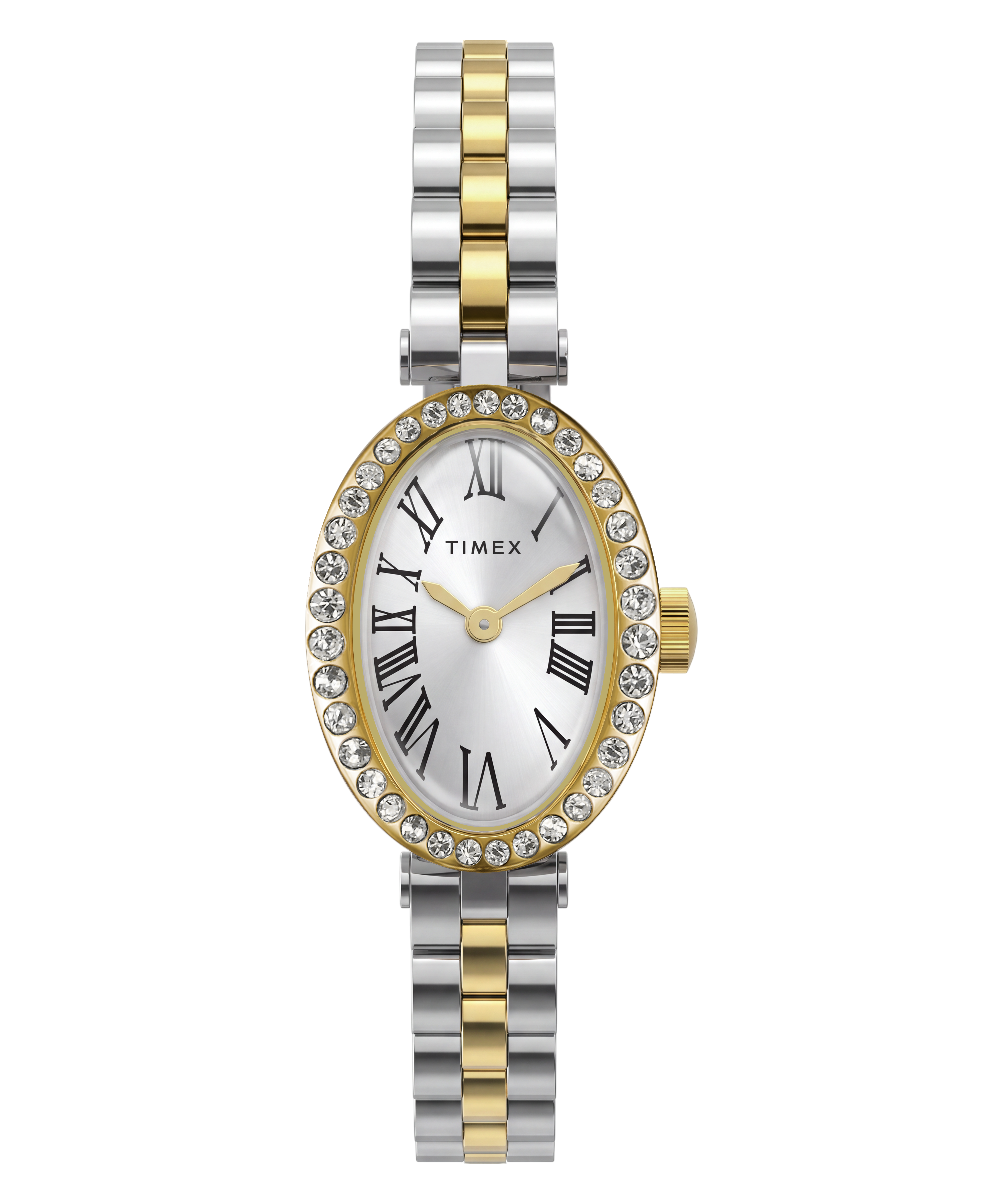 Timex Cavatina 19mm Silver-Tone Dial Two-Tone Bracelet Watch TW2Y90200