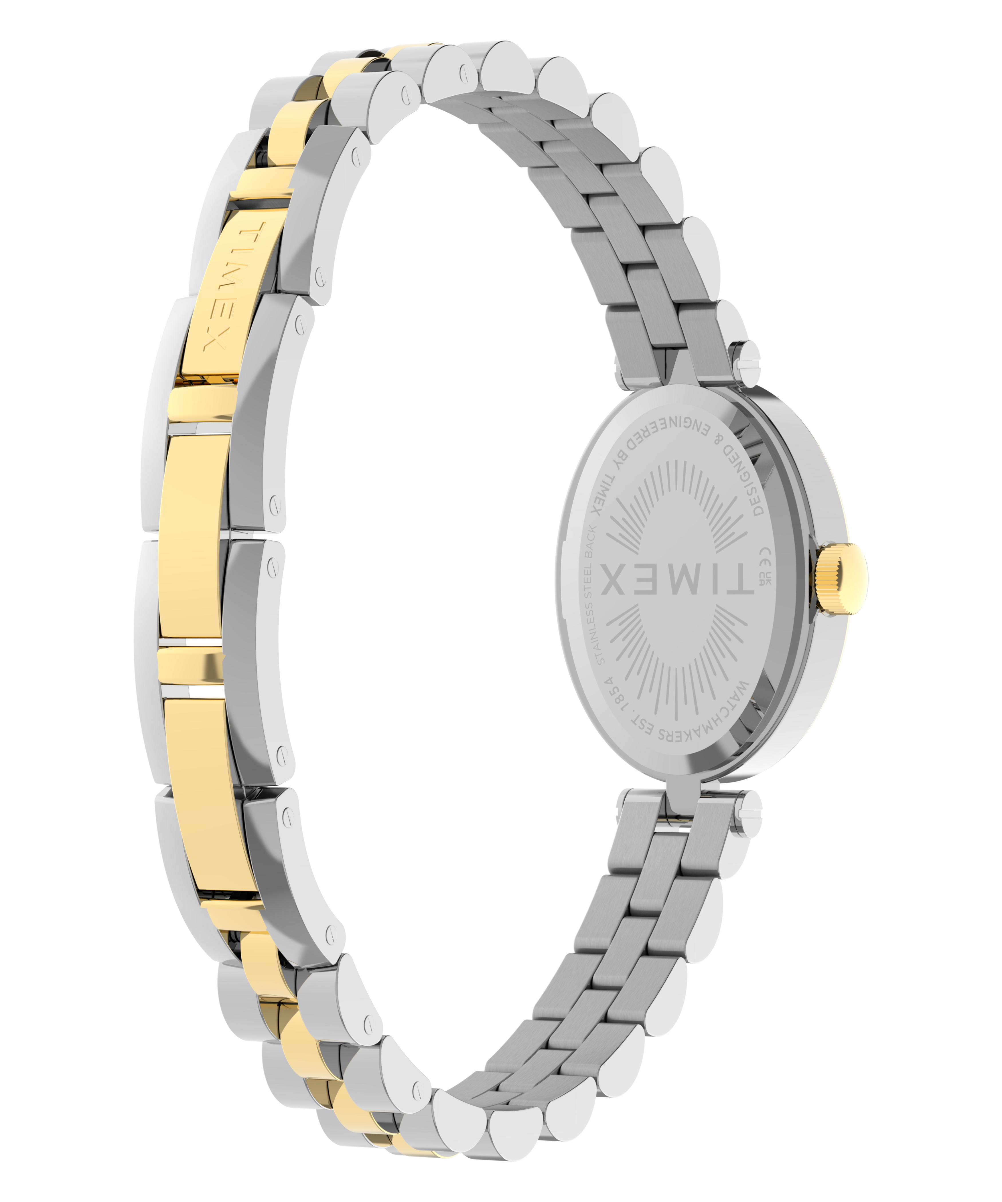 Timex Cavatina 19mm Silver-Tone Dial Two-Tone Bracelet Watch TW2Y90200