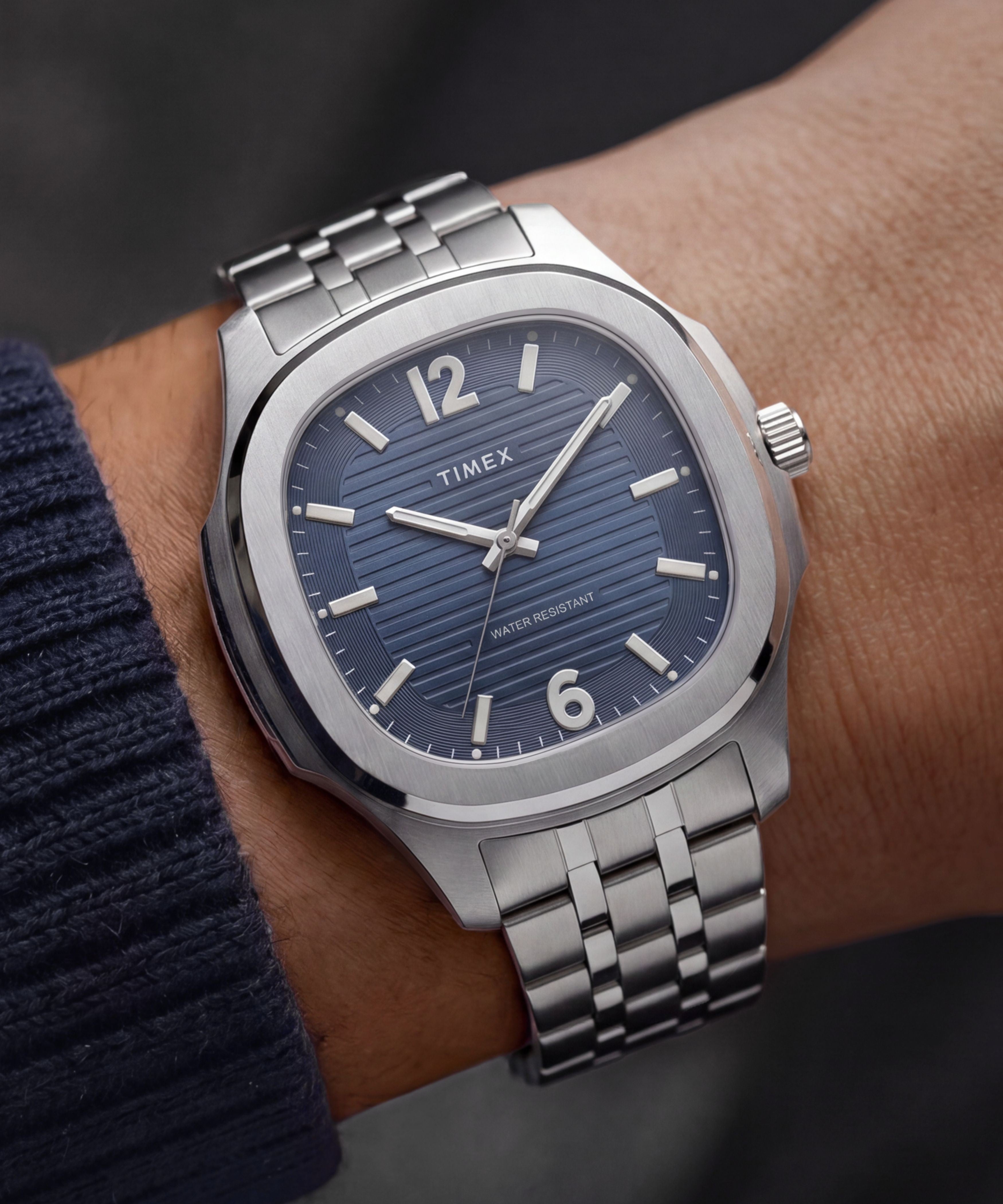 Timex Marquee 41mm Blue Dial Stainless Steel Bracelet Watch TW2Y91500