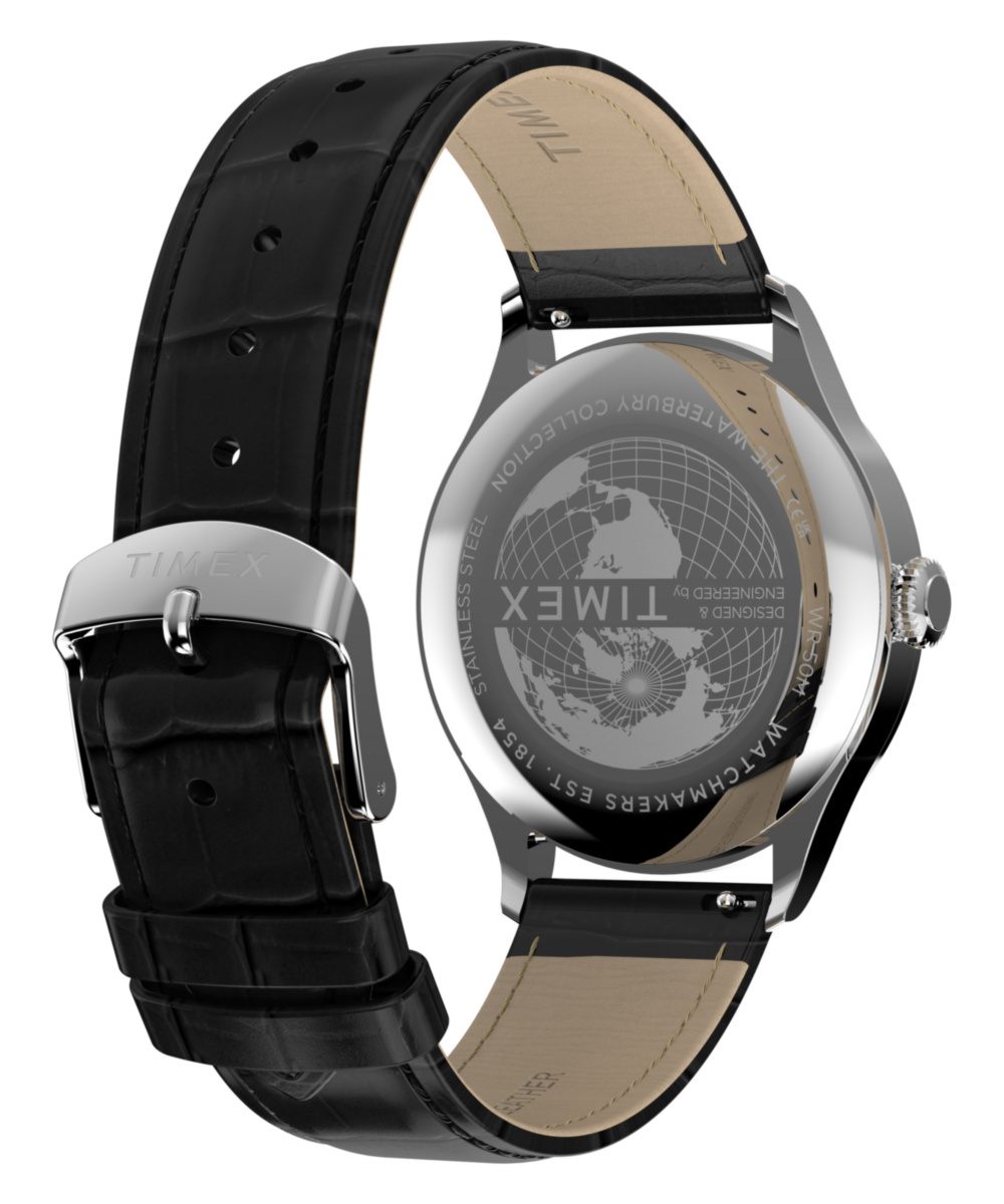 Timex Waterbury Classic TW2Y92000 white dial black leather watch — view 6