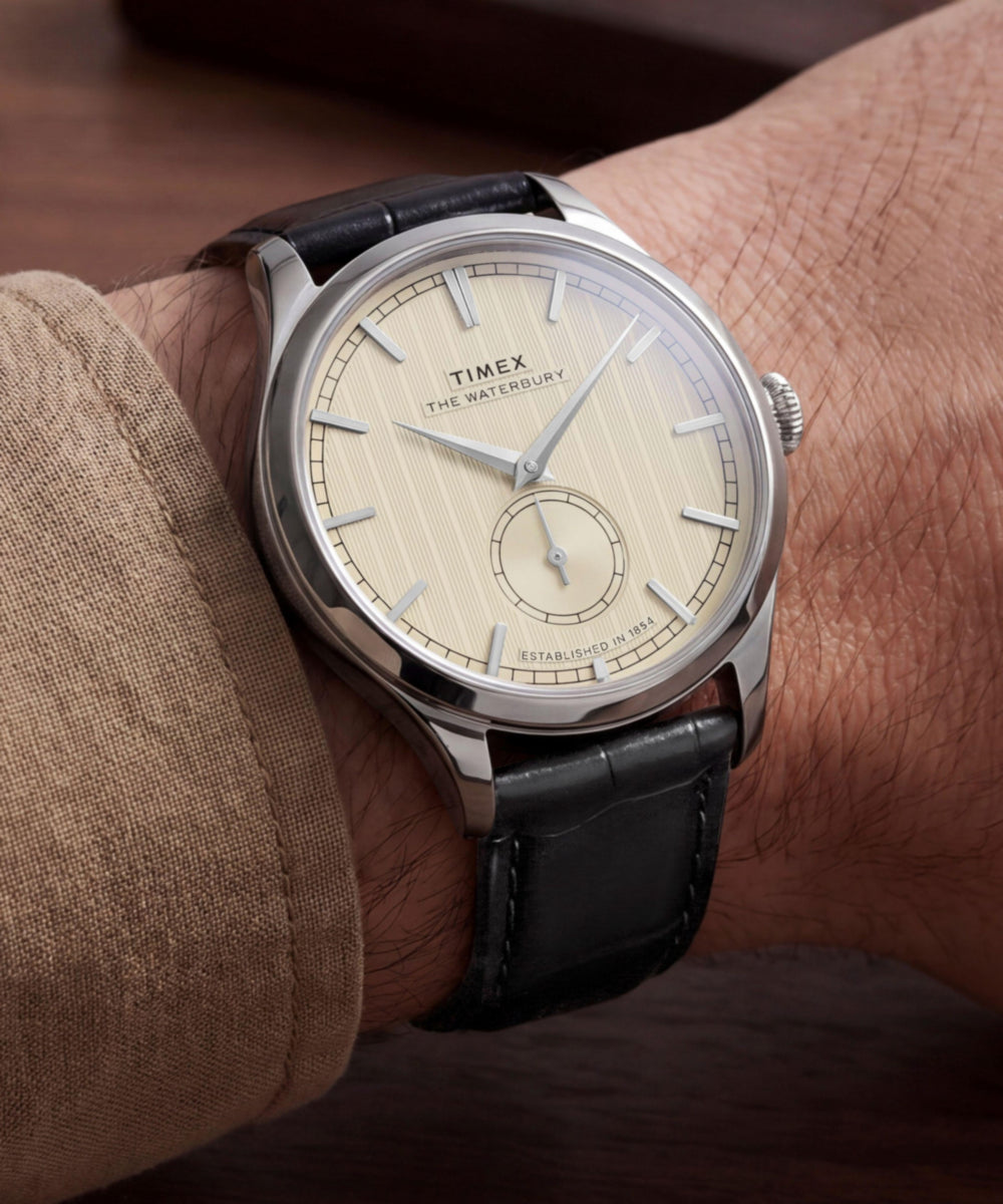 Timex Waterbury Classic TW2Y92000 white dial black leather watch — view 2