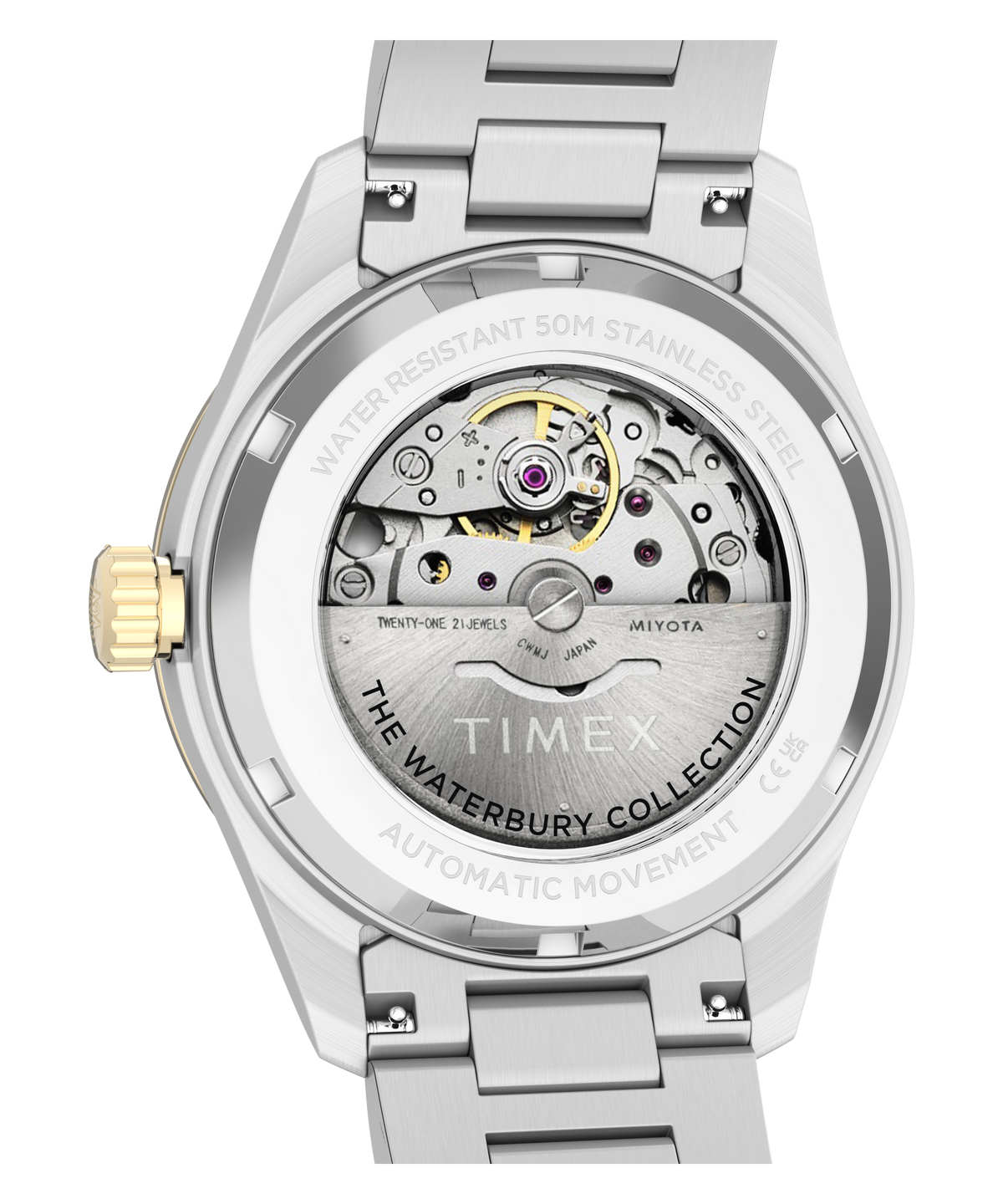 Timex Waterbury Heritage Automatic 39mm Black Dial Two-Tone Watch TW2Y94200