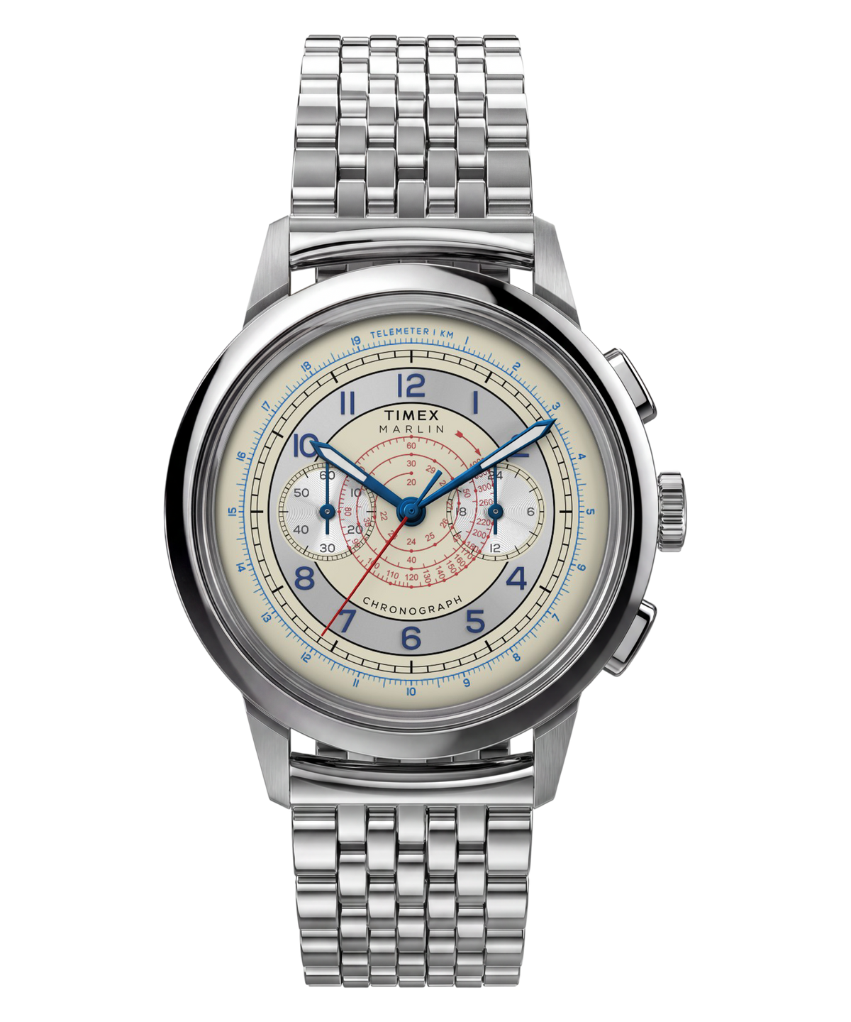 Timex Marlin Neo Classic Chronograph 40mm Cream Dial Stainless Steel Watch TW3A00300