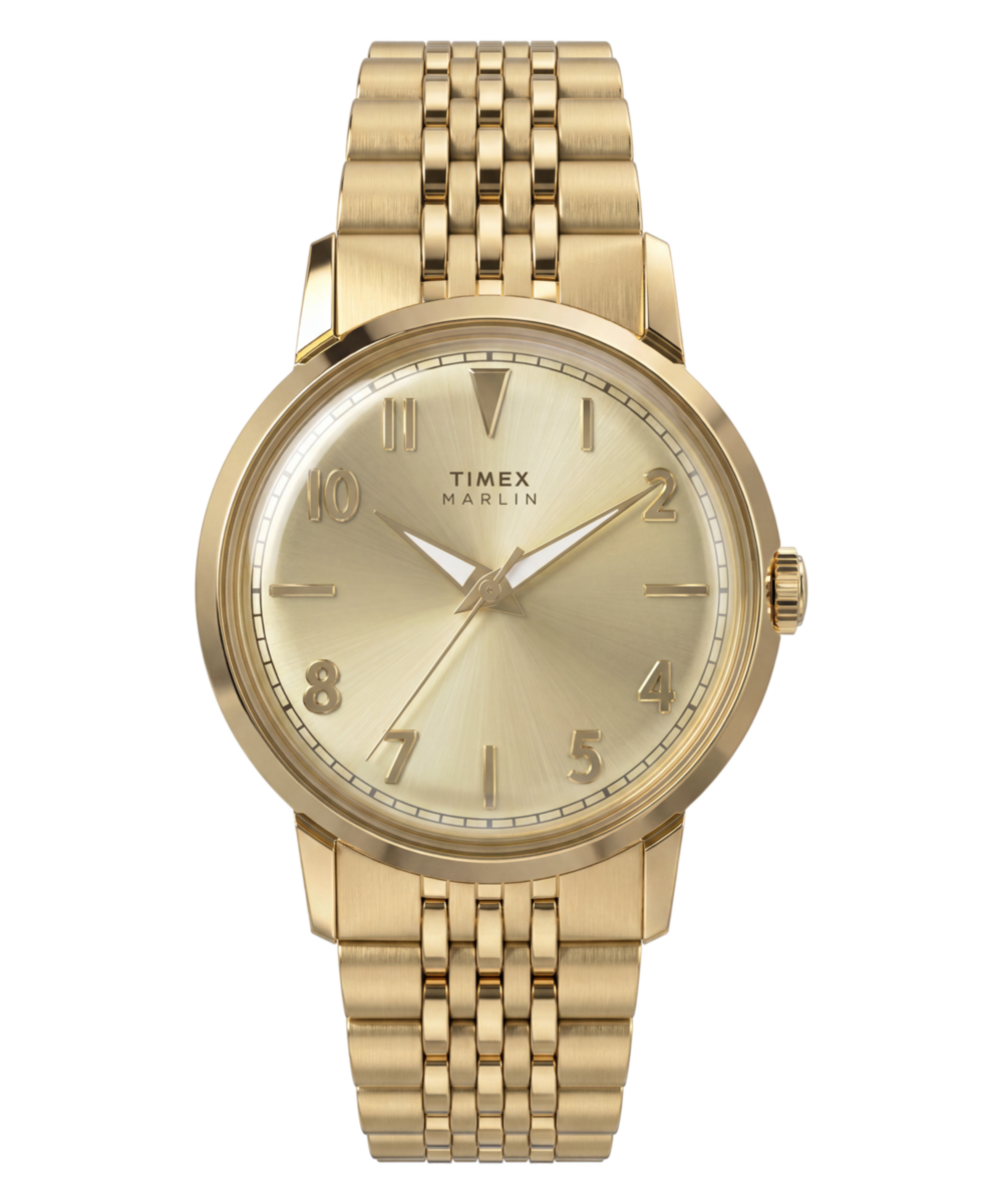 Timex Marlin Quartz Gold-Tone, Champagne dial, Gold stainless steel band