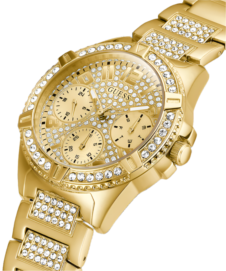Guess Frontier Gold Dial Gold Tone Multi-function Watch W1156L2