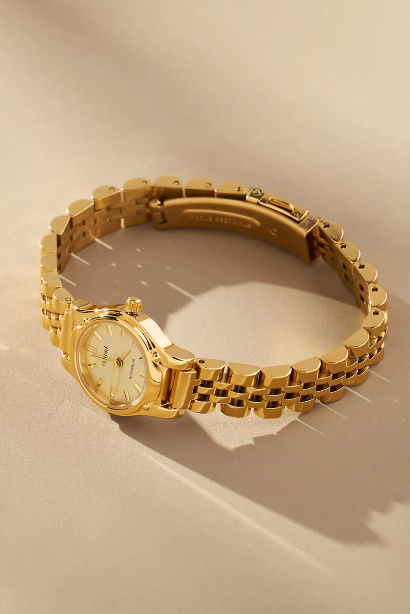 Cendré Isobel gold women's watch flat lay