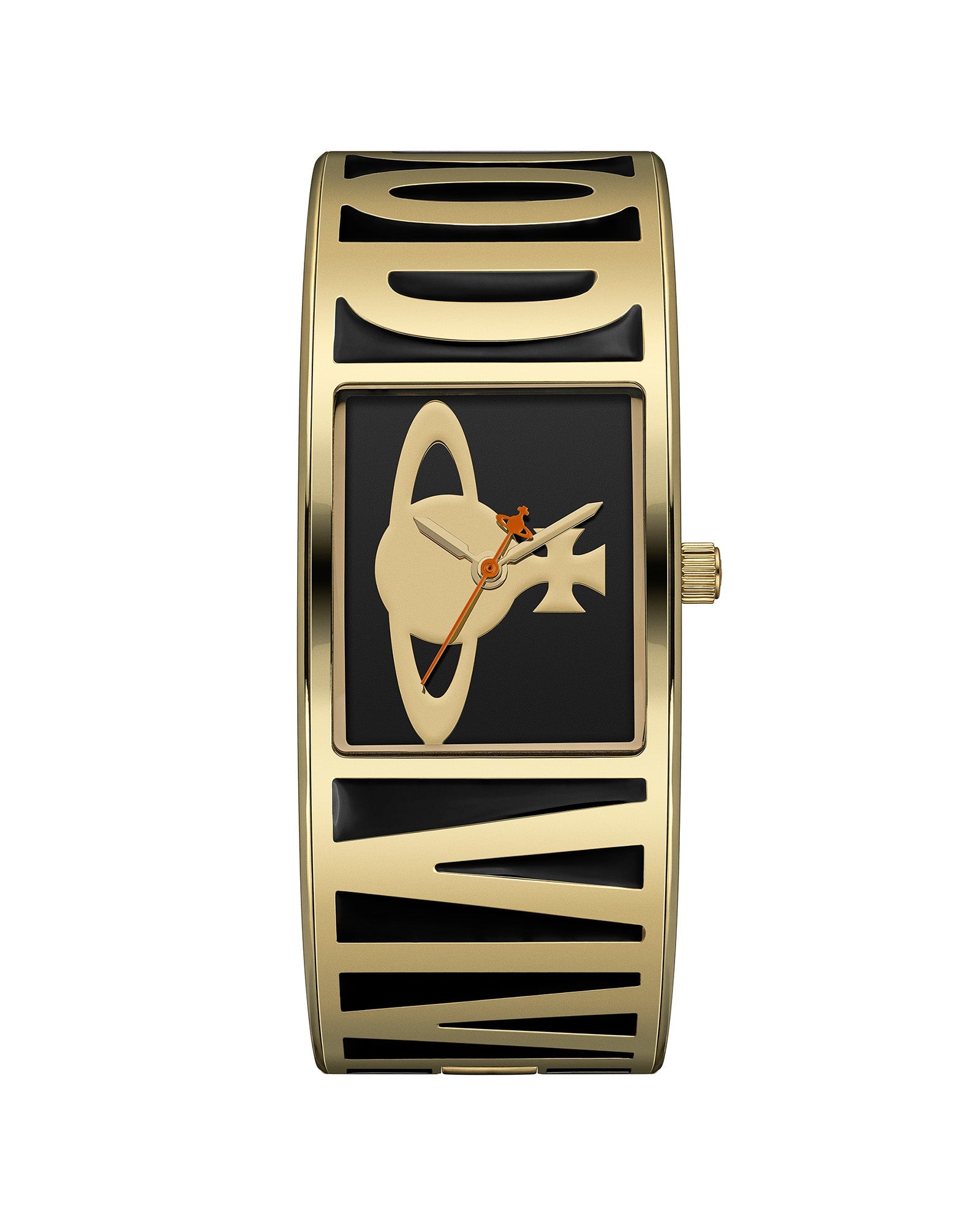 Vivienne Westwood Belvoir 25MM Black Gold Bangle Watch