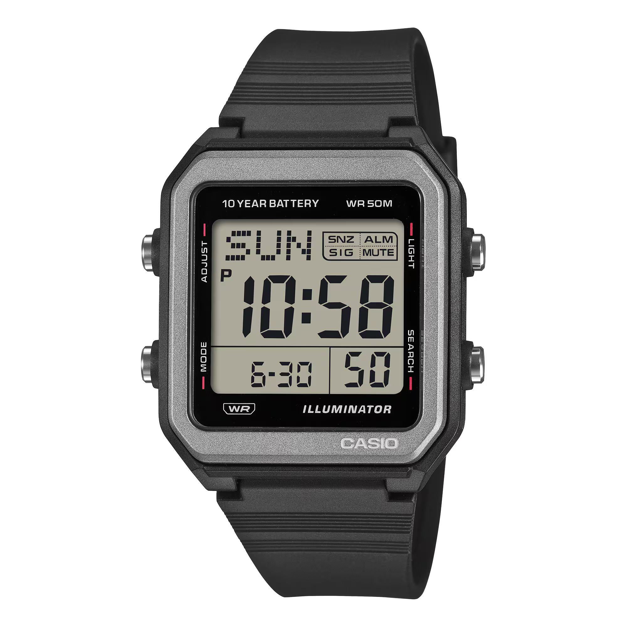 Casio Digital Black Resin Band Watch W221H-1A