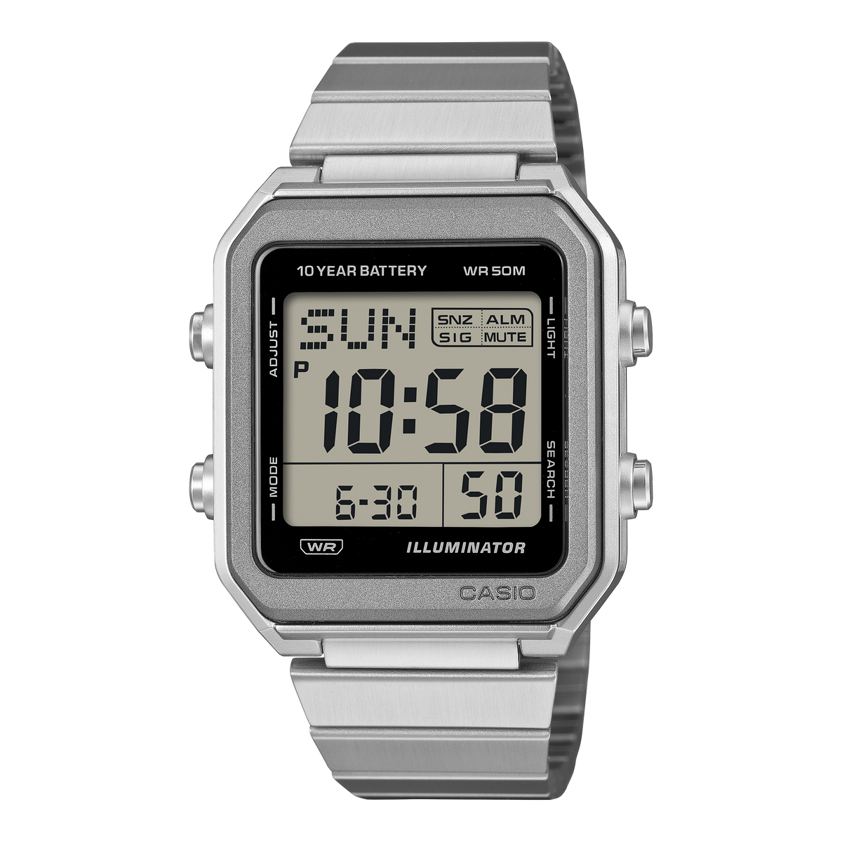 Casio Digital Stainless Steel Band Watch W221HD-1A