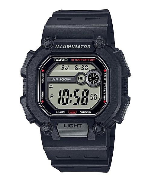 Casio Digital Grey Dial Black Resin Band Watch W737H-1A